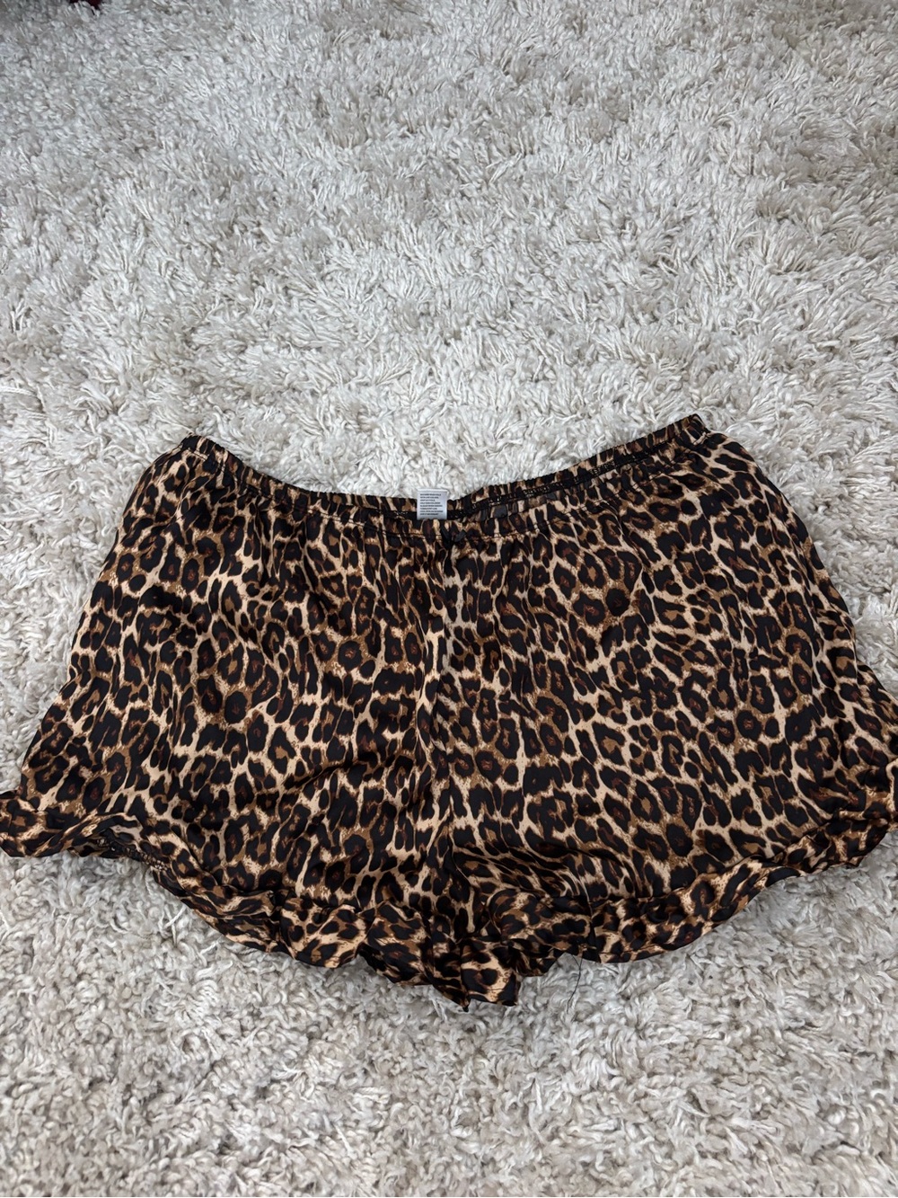 Leopard Print Women's Lounge Shorts - Brown